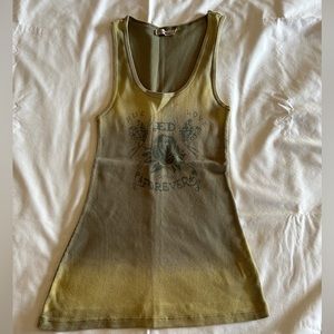 Ed Hardy Vintage Ribbed Green Tank Top